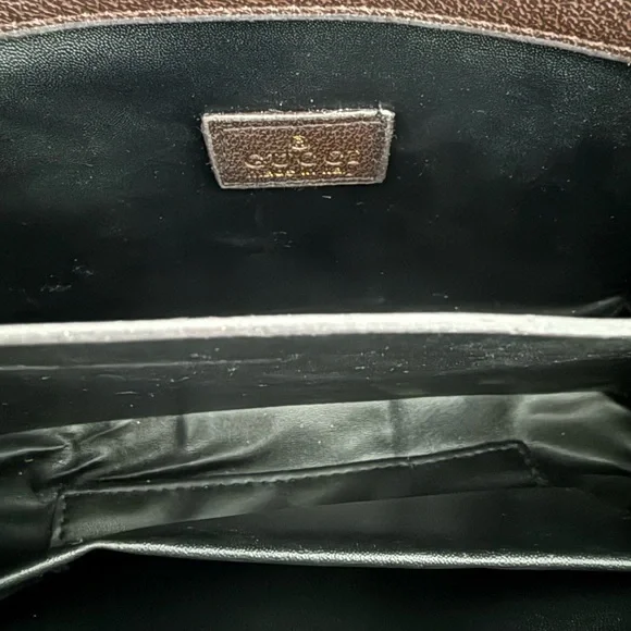 Brown and Green Crossbody Bag with Signature Design - Picture 3 of 7